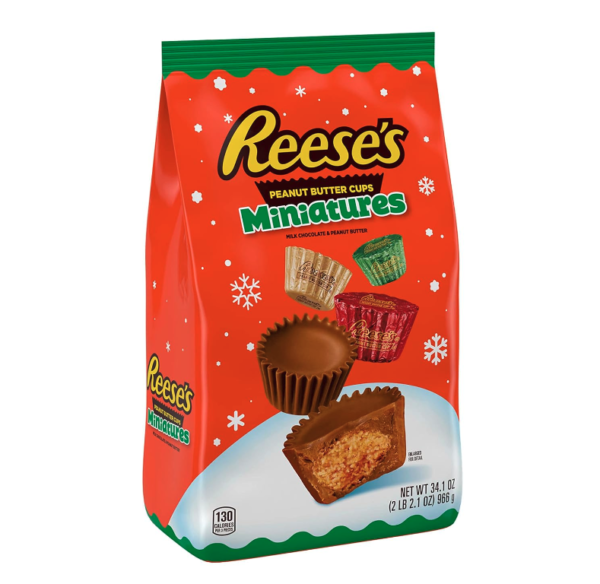 REESE'S Miniatures Milk Chocolate Peanut Butter Cups, Christmas Candy Bulk Bag, 34.1 oz